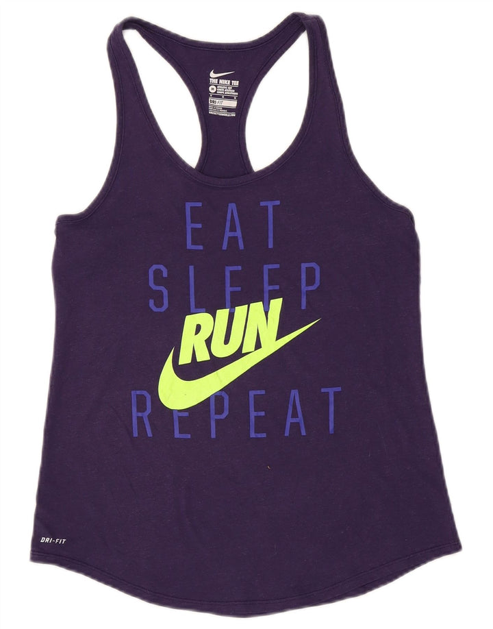 Nike Dri Fit Graphic Débardeur pour femme UK 12 Violet moyen