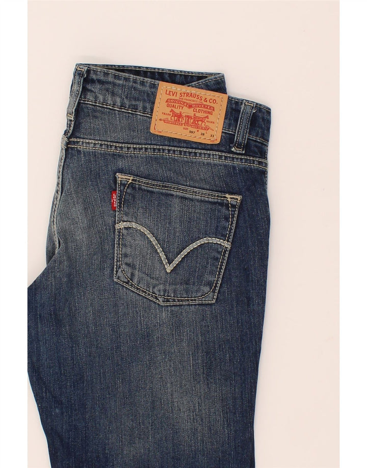 LEVI'S Womens 597 Straight Jeans W28 L26 Blue Vintage Levi's and Second-Hand Levi's from Messina Hembry 