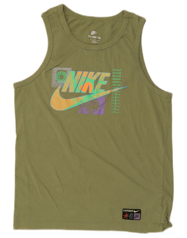 Nike T-Shirt Graphique Homme Vert Moyen Coton