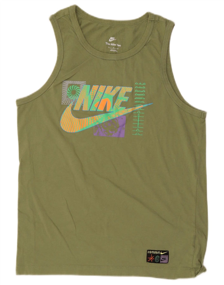 Nike T-Shirt Graphique Homme Vert Moyen Coton