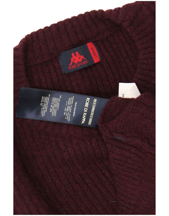KAPPA Pull surdimensionné à col rond pour femme UK 16 Large Laine Marron