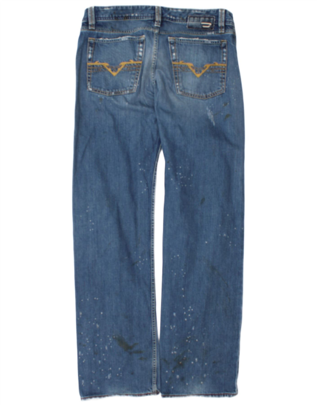 Diesel Jean droit vieilli W34 L34 en coton bleu pour homme