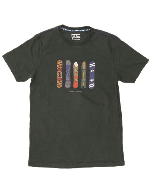 Fat Face Mens Graphic T-Shirt Top Small Green Cotton