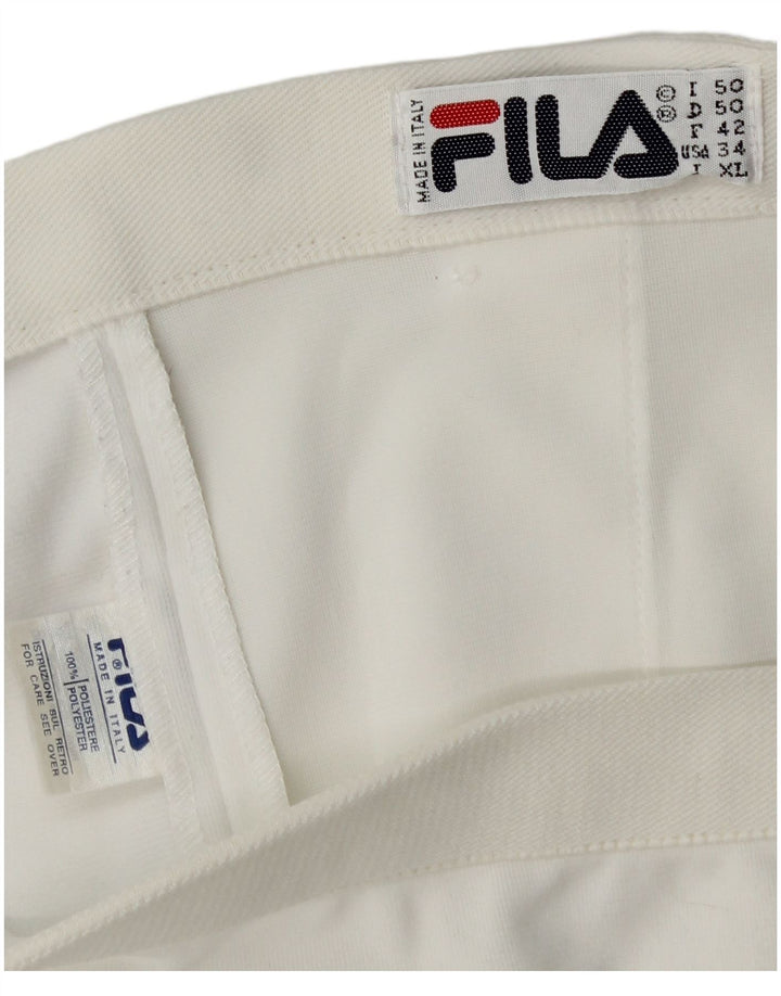 FILA Short Chino Homme IT 50 Large W34 Blanc Polyester
