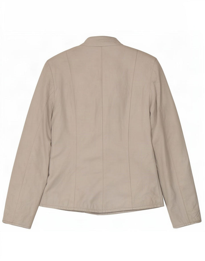 veste en cuir femme vintage UK 8 Petit Blanc