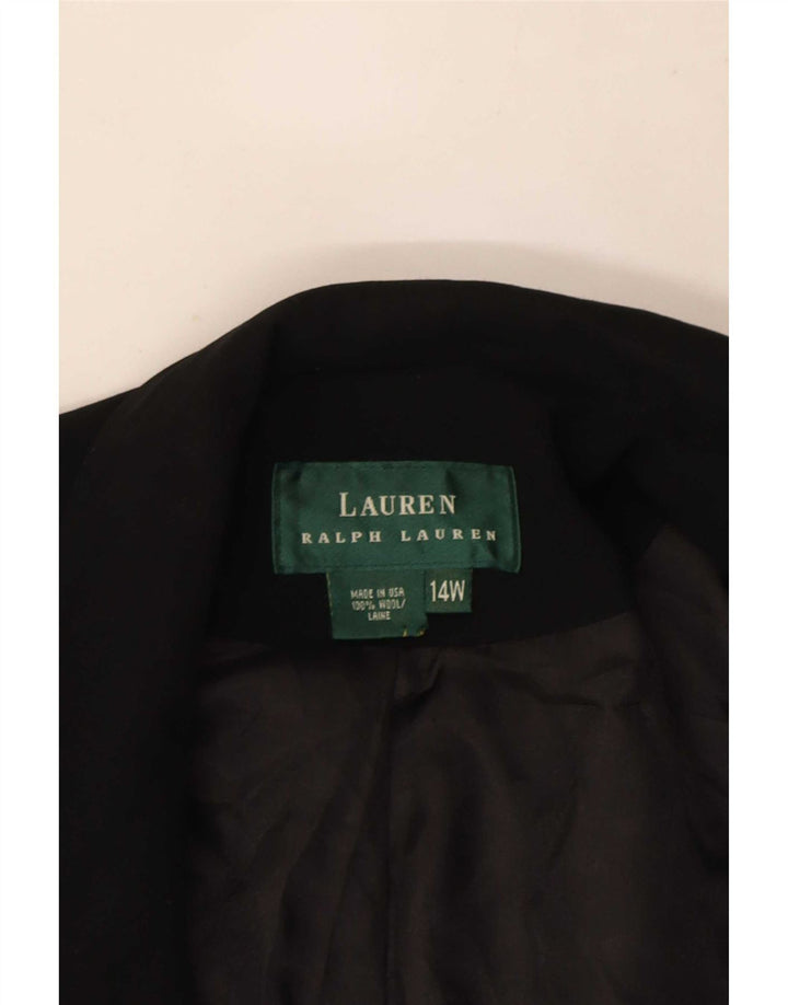 Ralph Lauren Veste blazer à 2 boutons pour femme US 14 XL Laine noire