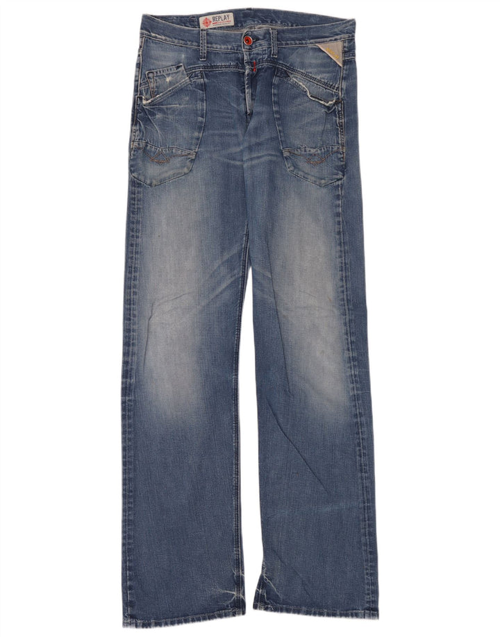 Replay Jean Bootcut Homme W33 L36 Bleu Coton