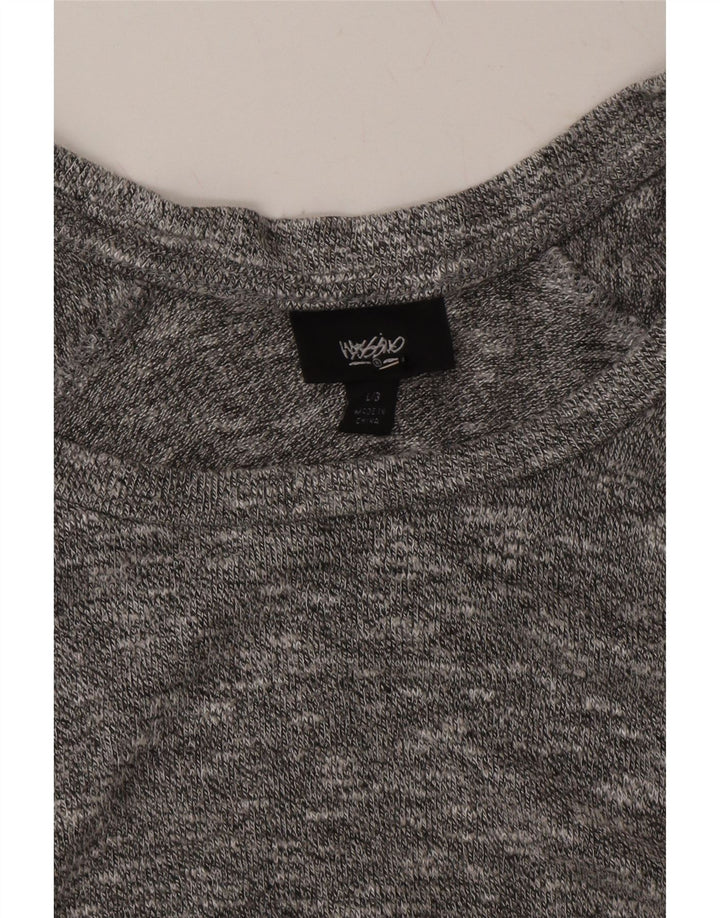 MOSSIMO Womens Tunic Top UK 14 Large Grey Flecked Rayon Vintage Mossimo and Second-Hand Mossimo from Messina Hembry 