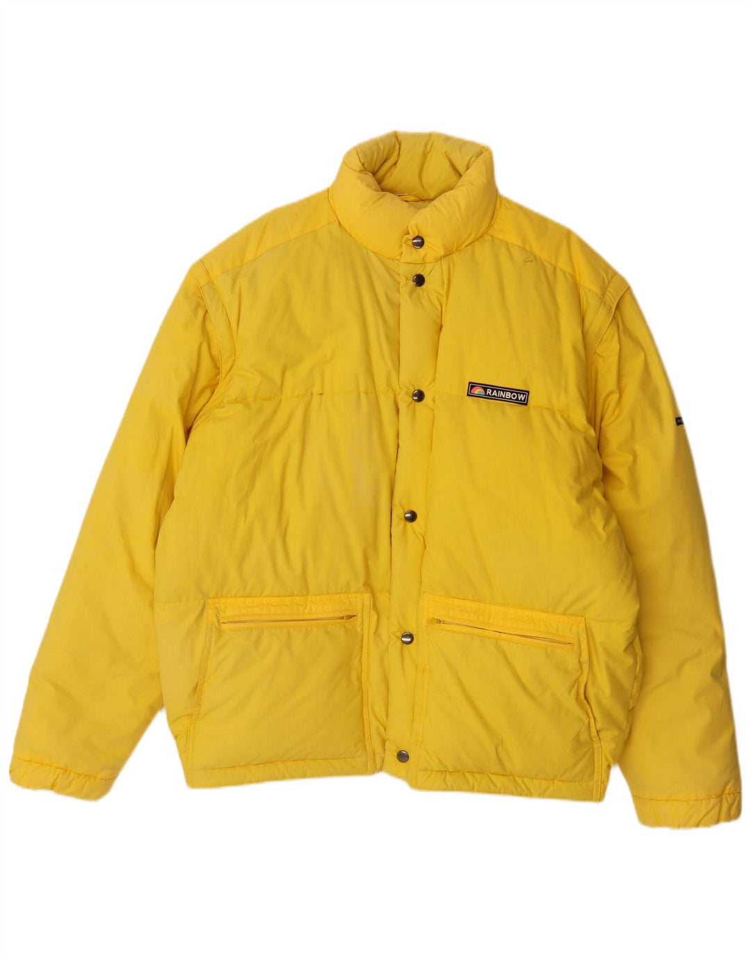 Rainbow Veste de ski rembourrée à capuche pour homme UK 40 Large Jaune Coton