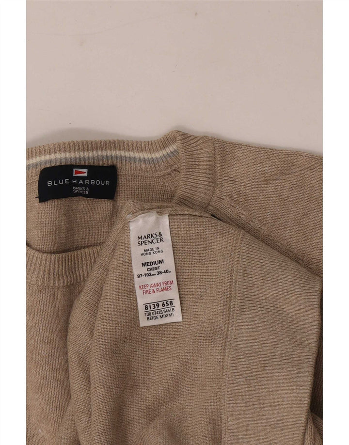 Marks & Spencer Pull Col Ras du Cou Blue Harbor Homme Beige Moyen