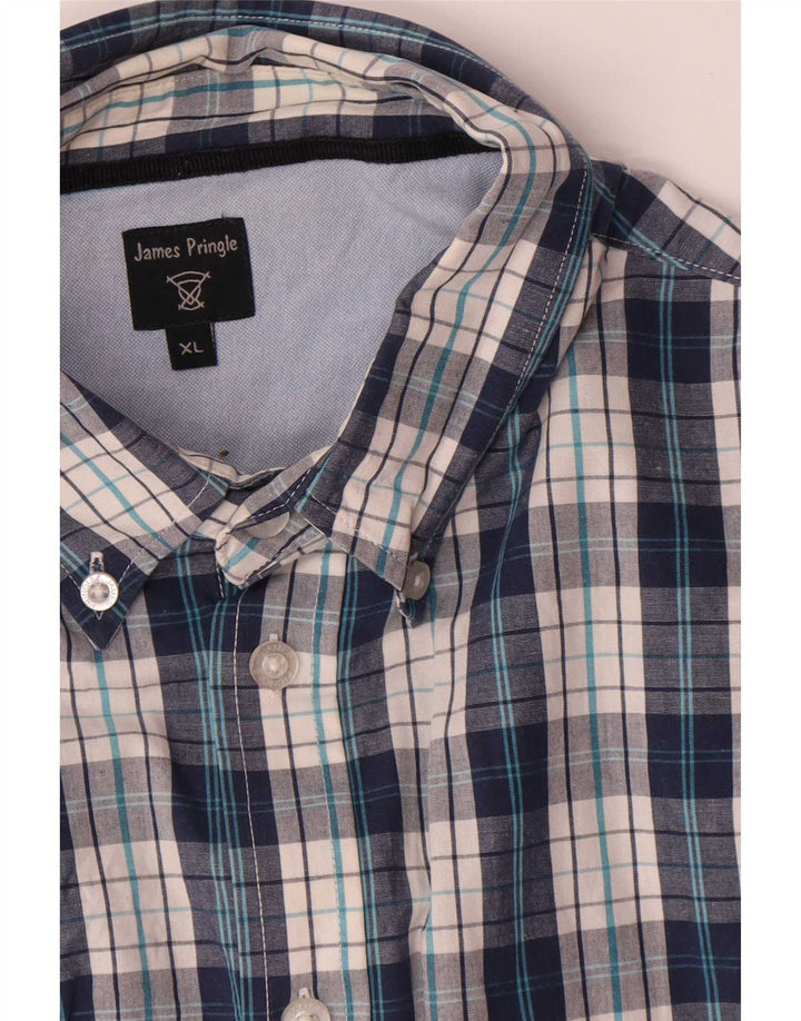 James Pringle Chemise Homme XL Bleu Carreaux Coton