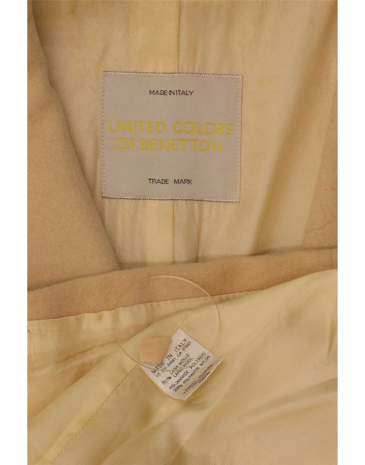 Benetton Pardessus Coupe Ample Femme IT 42 Laine Beige Moyen