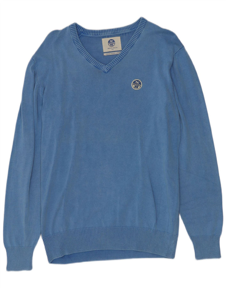 North Sails Pull col V Homme XL Bleu Coton