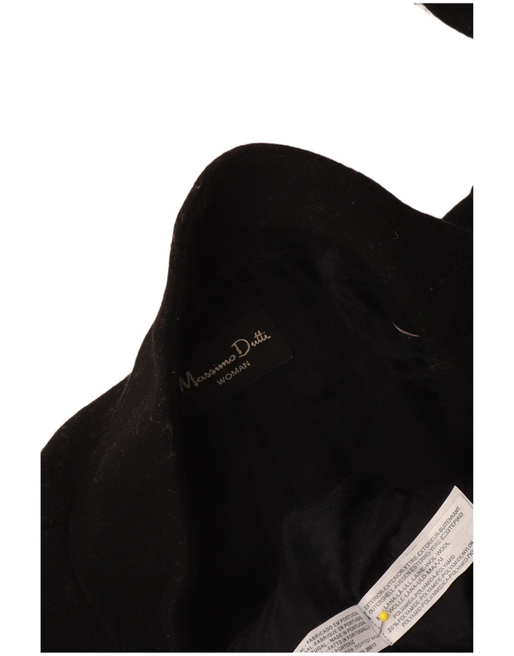 Massimo Dutti Manteau Femme EU 38 Petite Laine Noire