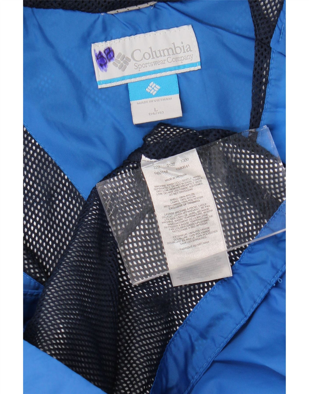 Columbia Veste de Pluie à Capuche Omni-Tech Garçon 14-15 Ans Large Bleu Nylon