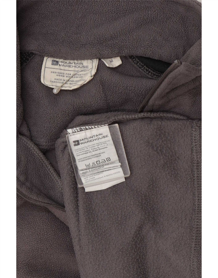 Mountain Warehouse Pull Polaire à Col Zippé Homme Gris Moyen Colorblock