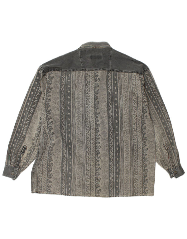 Chemise Homme Vintage Grande Rayée Grise