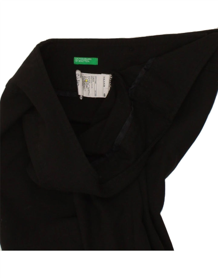 BENETTON Womens Straight Suit Trousers IT 46 Large W30 L30 Black Polyester Vintage Benetton and Second-Hand Benetton from Messina Hembry 