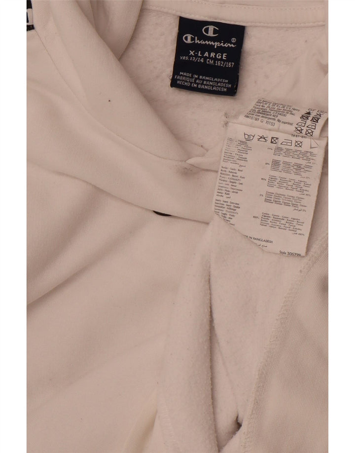 CHAMPION Pull à capuche graphique pour garçon 13-14 ans XL Blanc Colorblock