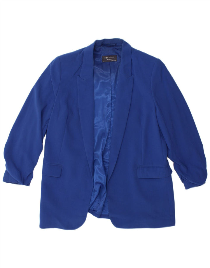 Marks & Spencer Veste blazer coupe décontractée pour femme UK 12 Bleu moyen