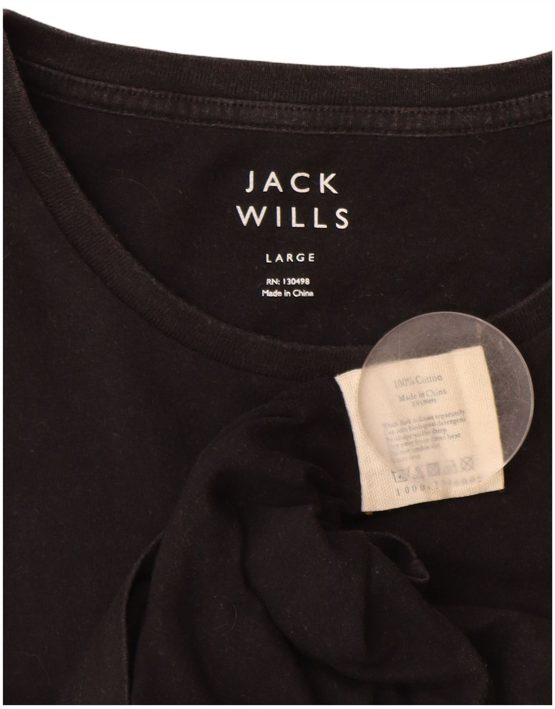 Jack Wills T-Shirt Femme Top UK 16 Large Noir Coton