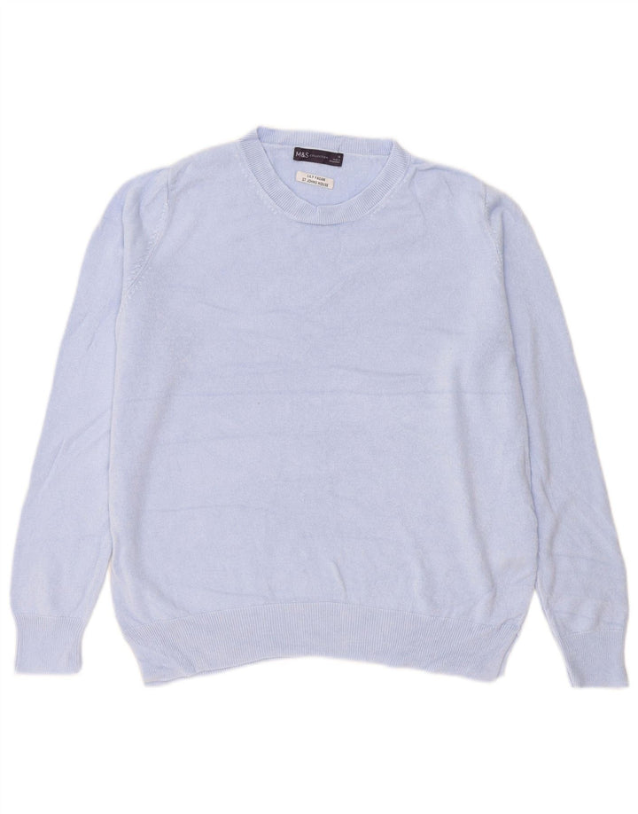 Marks & Spencer Pull surdimensionné à col rond pour femme UK 16 Large Bleu