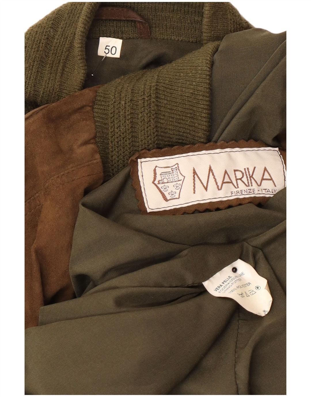 vintage Mens Suede Bomber Jacket IT 50 Grand Cuir Marron