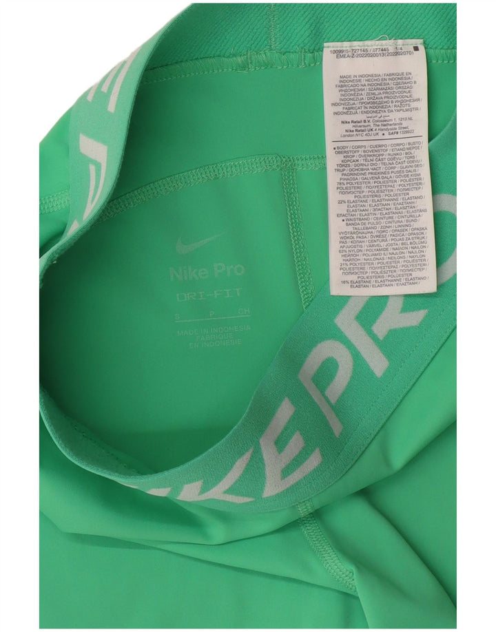 NIKE Short de sport Dri Fit Graphic pour femme UK 8 Small Vert Polyester