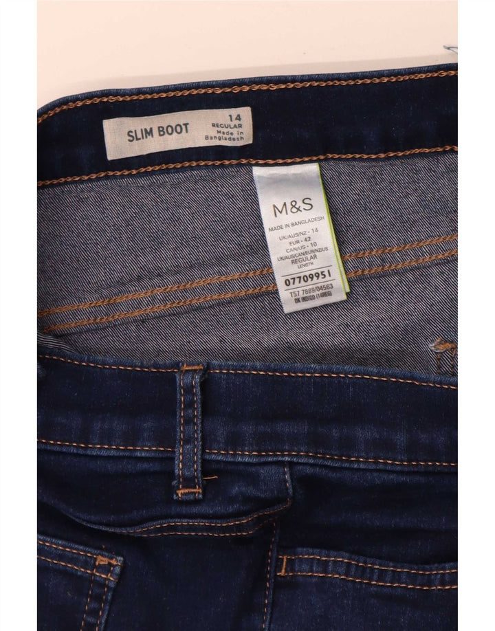Marks & Spencer Jean slim bootcut pour femme UK 14 Large W32 L29 Bleu marine