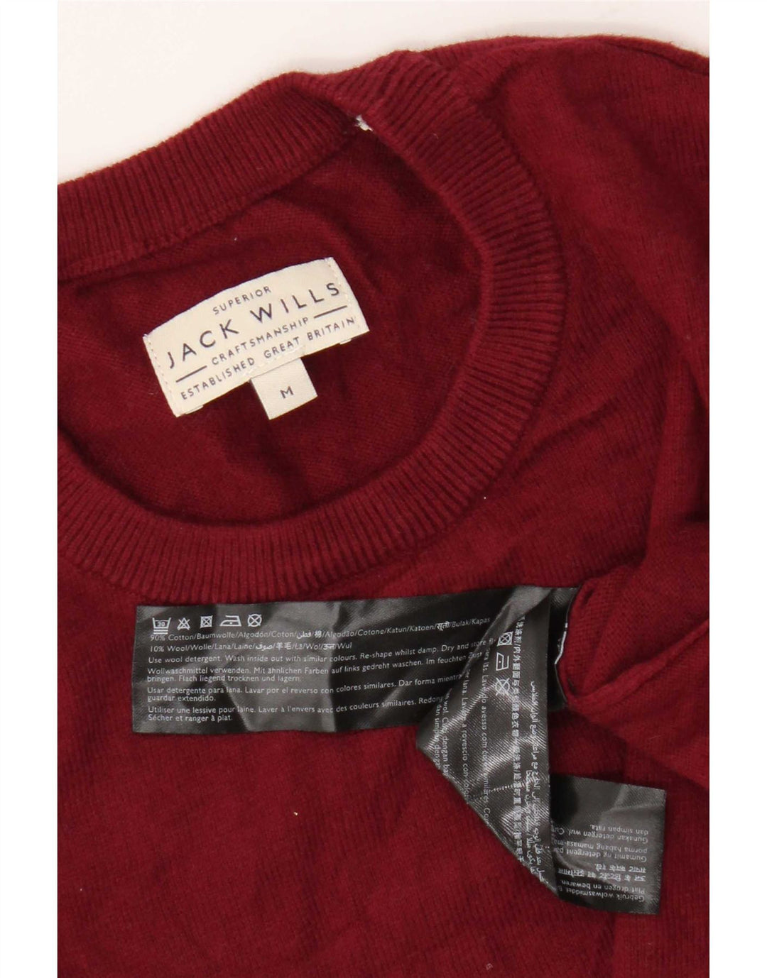 Jack Wills Pull à col rond coupe classique pour homme en coton rouge moyen