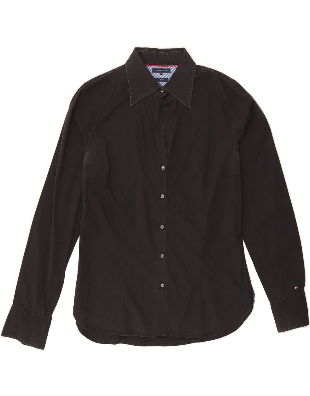 TOMMY HILFIGER Womens Shirt US 10 Large Black Cotton Vintage Tommy Hilfiger and Second-Hand Tommy Hilfiger from Messina Hembry 