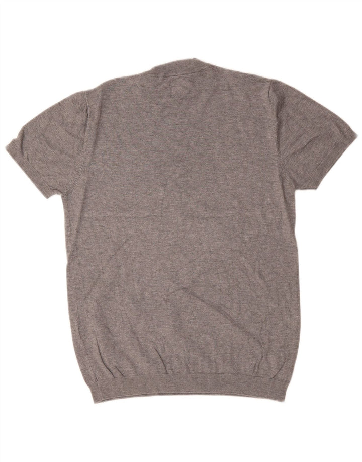 Zara Pull à manches courtes et col roulé pour homme Gris moyen Viscose