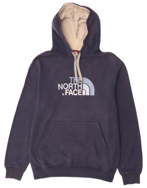 The North Face Mens Graphic Hoodie Jumper Large Navy Blue Cotton Sports