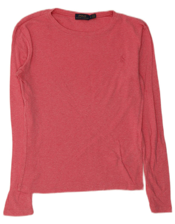 Polo Ralph Lauren Haut à manches longues pour femme UK 10 Petit coton rose