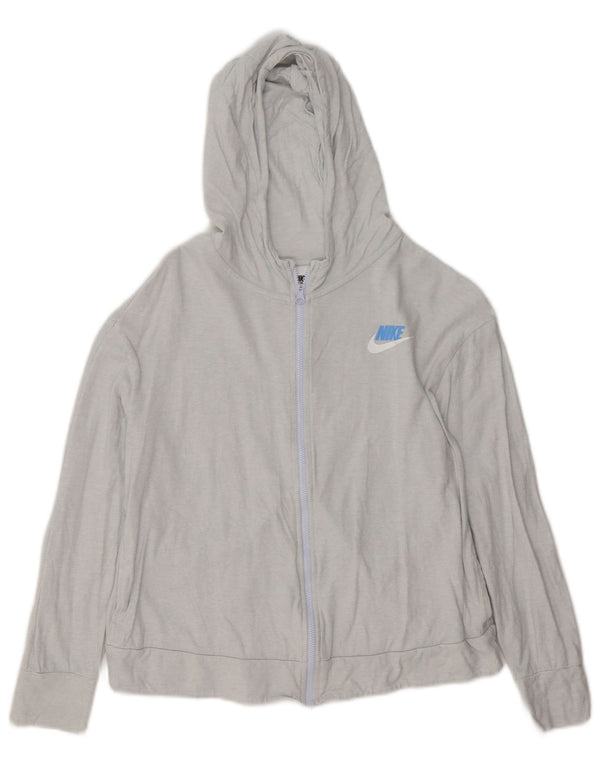 NIKE Pull à capuche zippé fille 13-14 ans XL Gris Coton