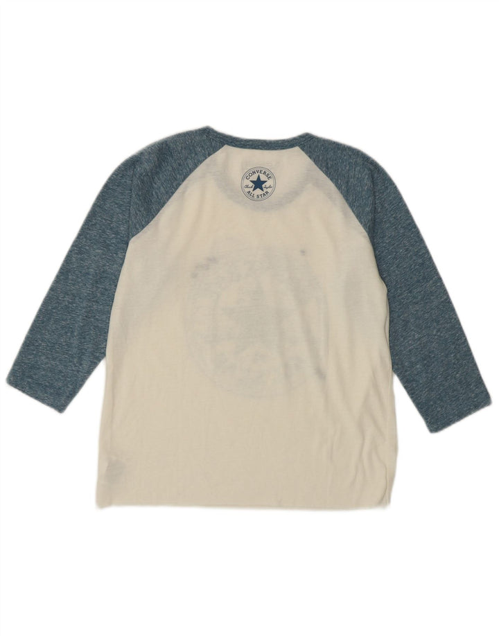 CONVERSE Haut graphique Chuck Taylor pour femme à manches 3/4 UK 6 XS Blanc