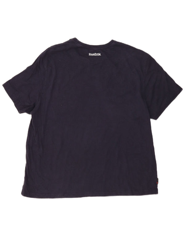 Reebok T-Shirt Graphique Homme Top 3XL Bleu Marine Coton