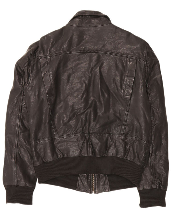 vintage Mens Military Bomber Jacket UK 40 Grand Noir