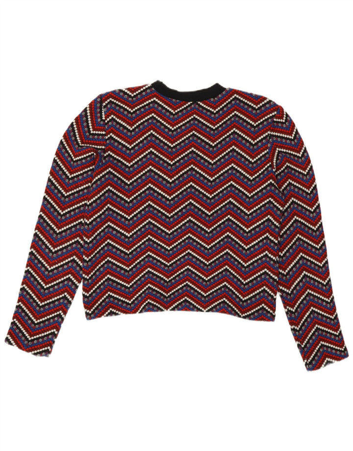 Zara Pull ras du cou pour femme UK 12 Chevron multicolore moyen