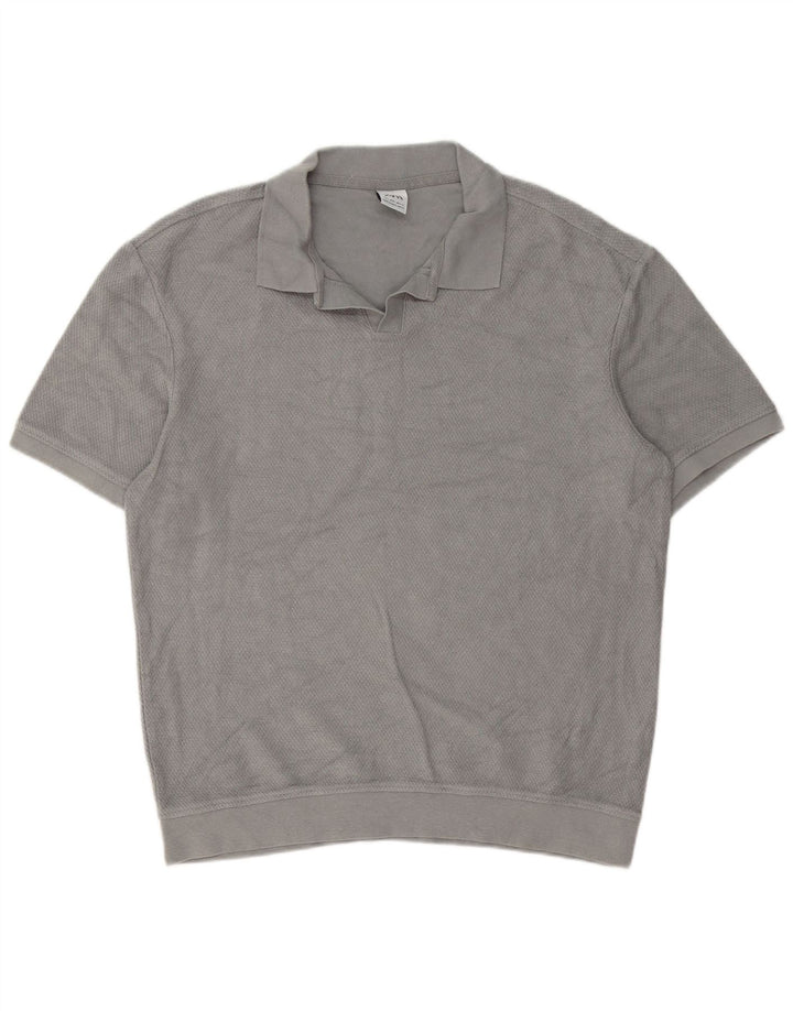 Zara Pull à manches courtes et col polo pour homme, grand gris