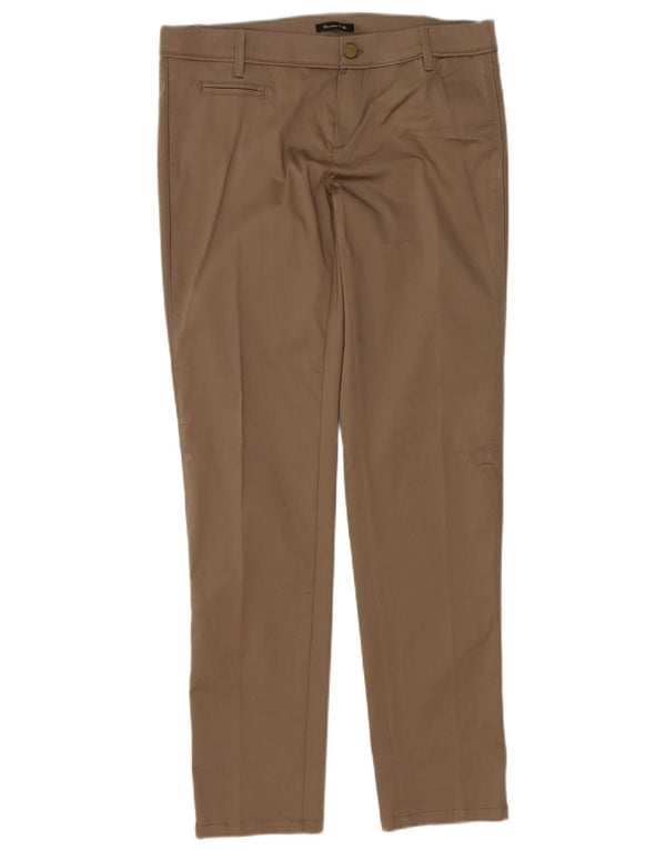 Massimo Dutti Pantalon décontracté slim pour femme EU 40 Medium W30 L32 Marron Coton
