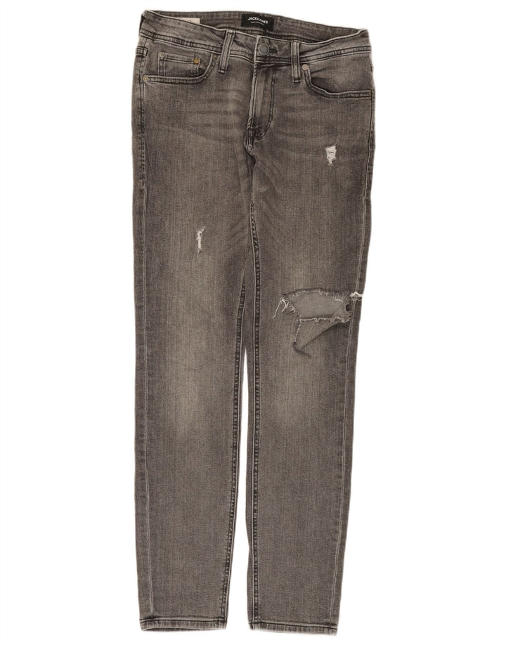 JACK & JONES Jean Slim Effet Déchiré W30 L30 Homme Gris Coton