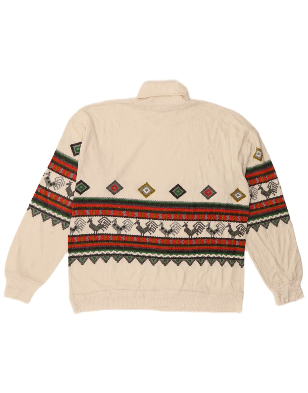 vintage Femme Roll Neck Jumper Pull IT 44/46 Moyen Blanc Polyacrylique