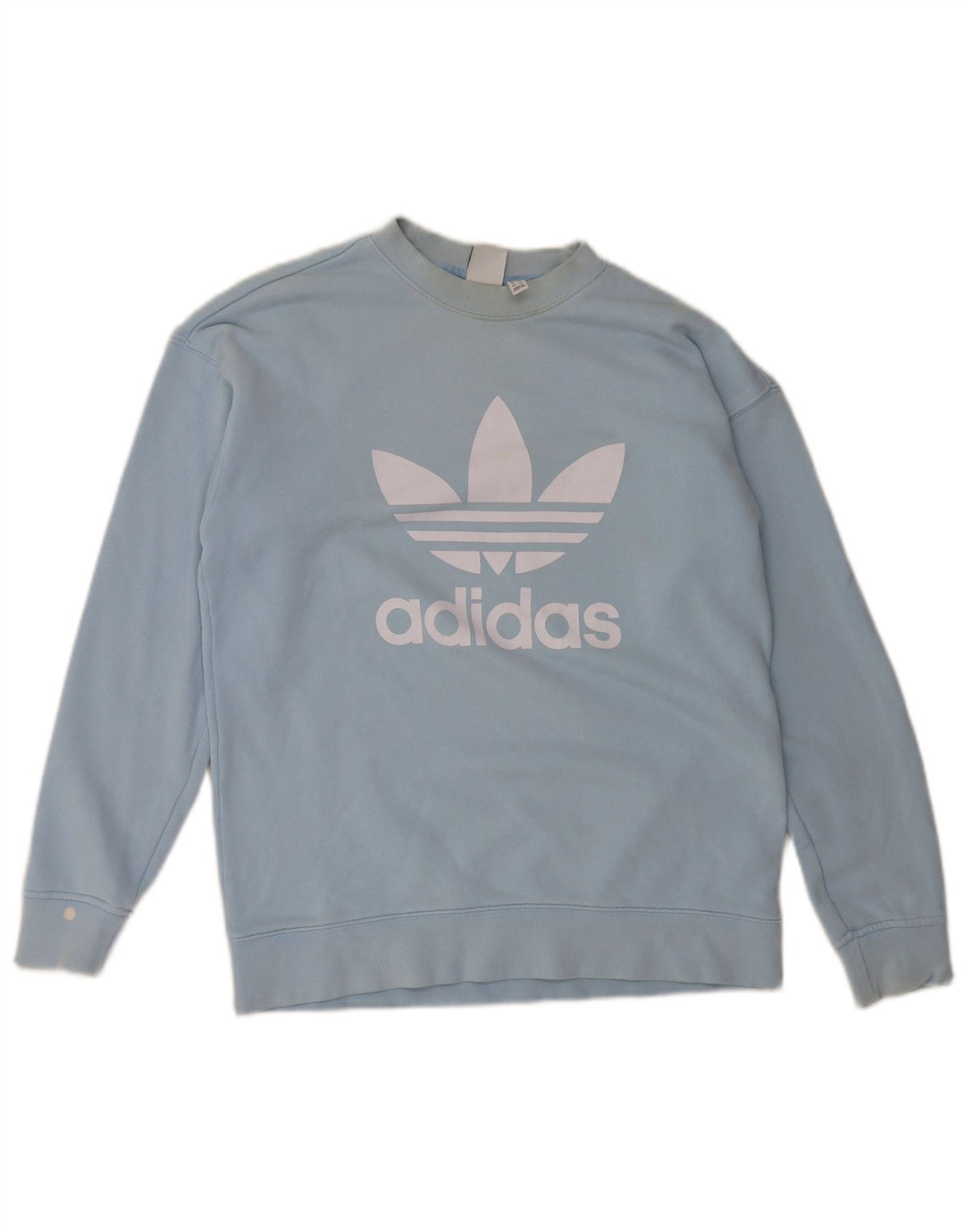 Adidas Sweat-shirt surdimensionné graphique pour femme UK 8 Petit coton bleu
