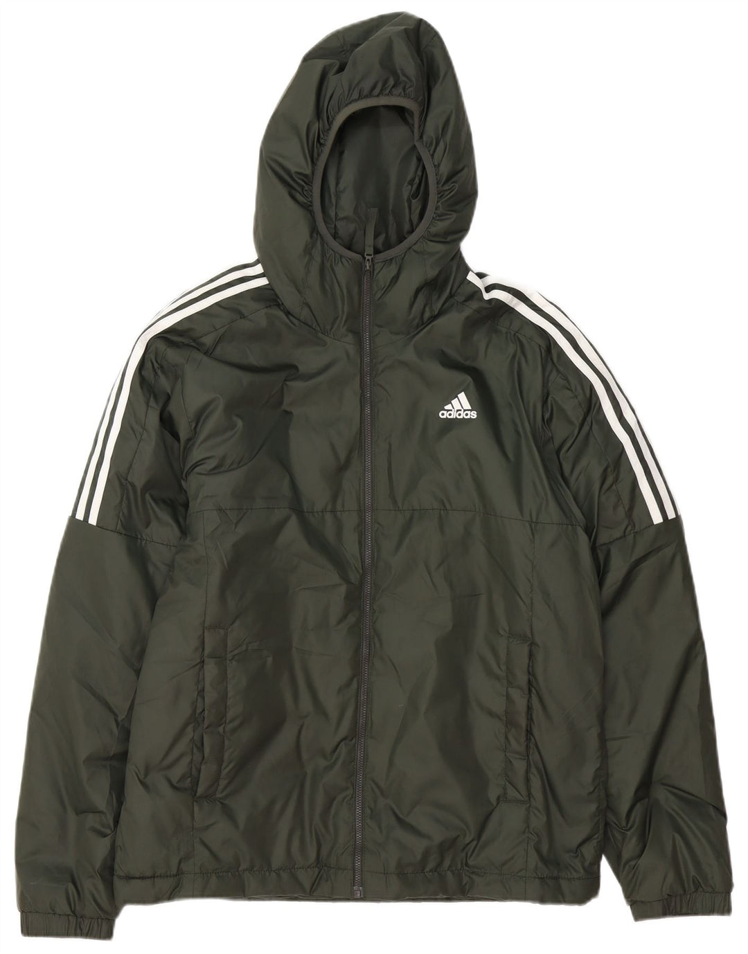 Adidas Veste matelassée à capuche pour hommes UK 38 Polyester vert moyen