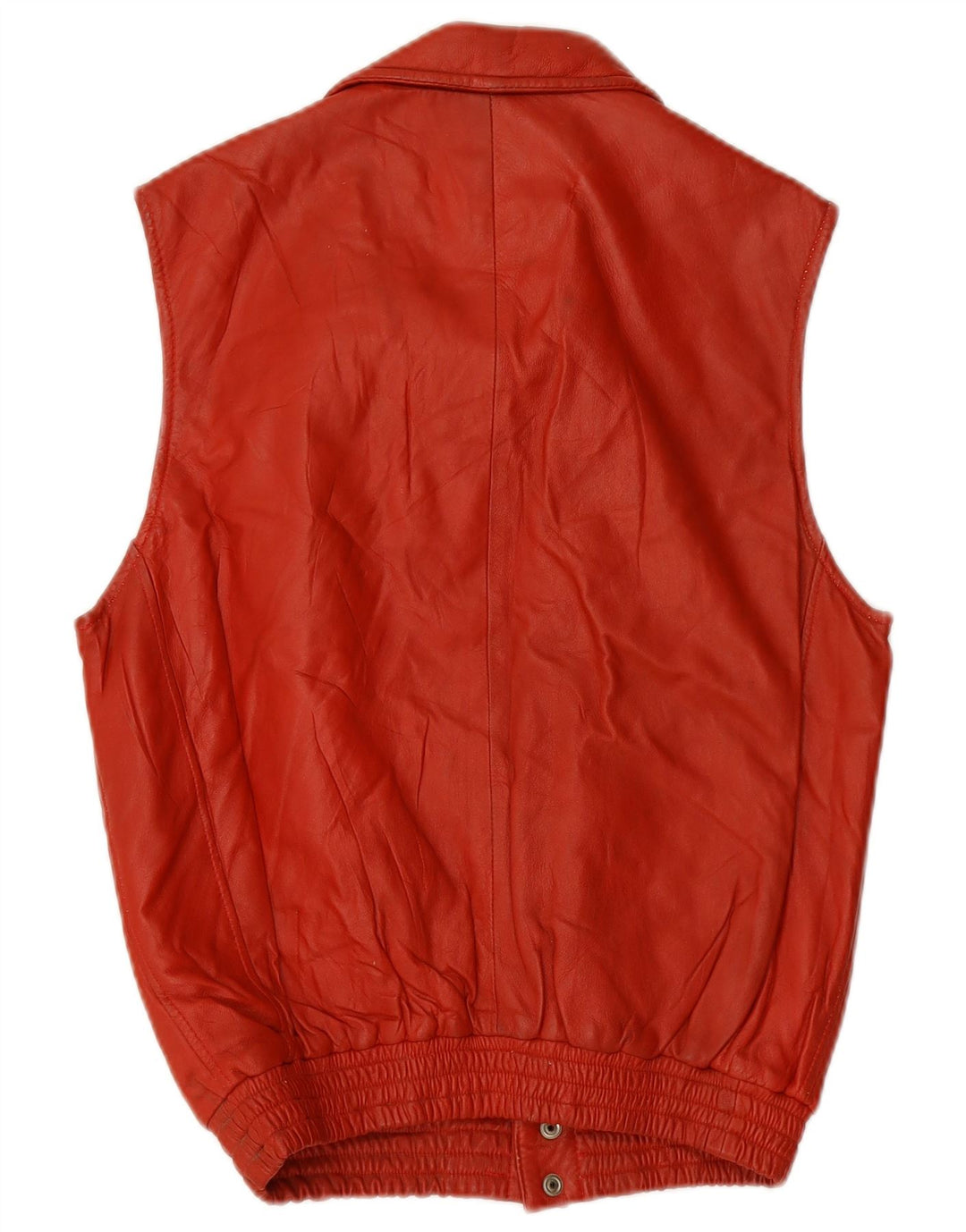 VINTAGE Gilet en cuir homme UK 38 Cuir rouge moyen