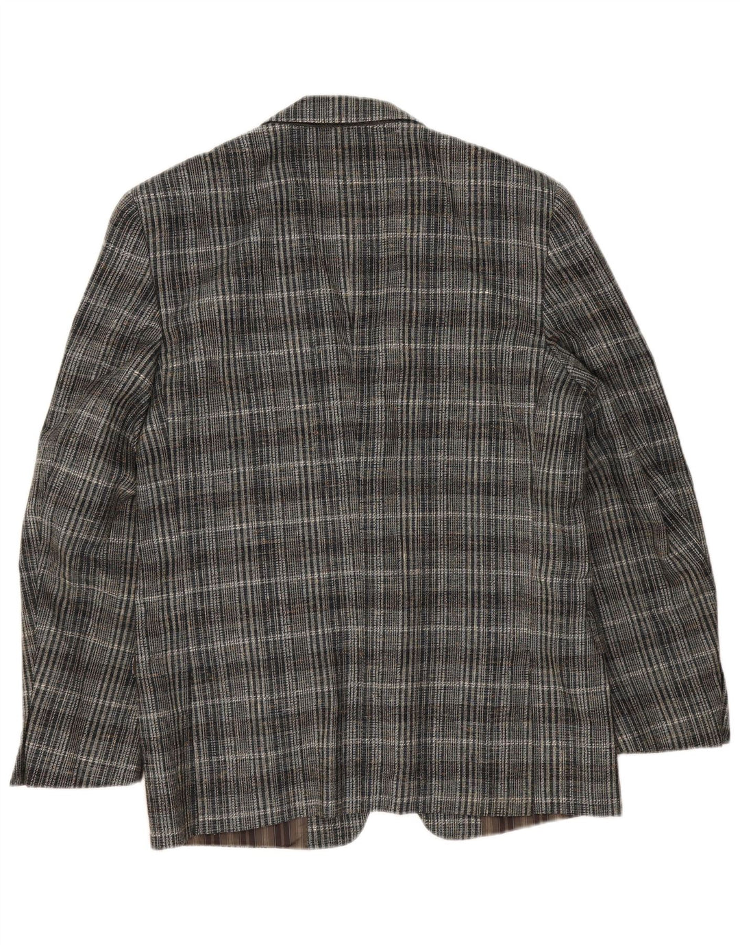 vintage Homme 2 Bouton Blazer Veste UK 38 Gris Moyen Check