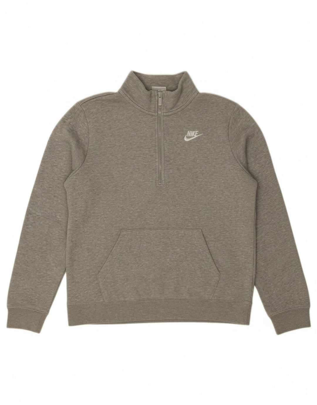 Nike Sweat-shirt surdimensionné à col zippé pour femme UK 10 Petit Gris Moucheté