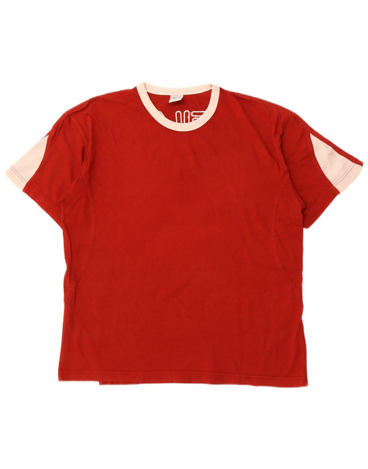 FILA T-Shirt Graphique Homme Rouge Moyen Colourblock