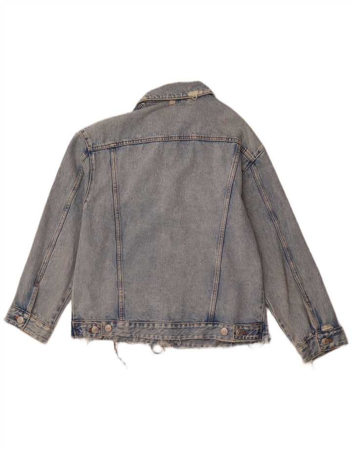 ZARA Veste en jean vieilli pour homme UK 38 Bleu moyen Coton